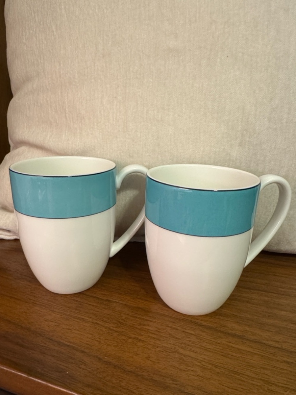 Kate Spade + Lenox Rutherford Circle Turquoise Mugs - Set of 2